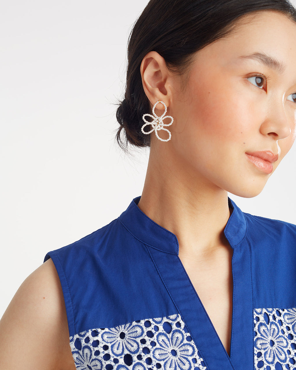Pearl Flower Knot Earring