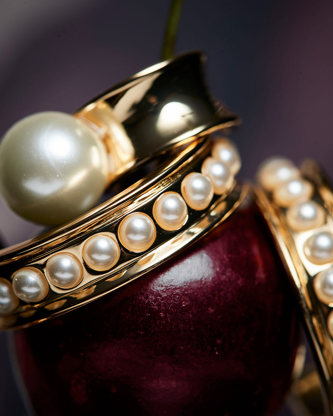 Pearl Studded Hoops